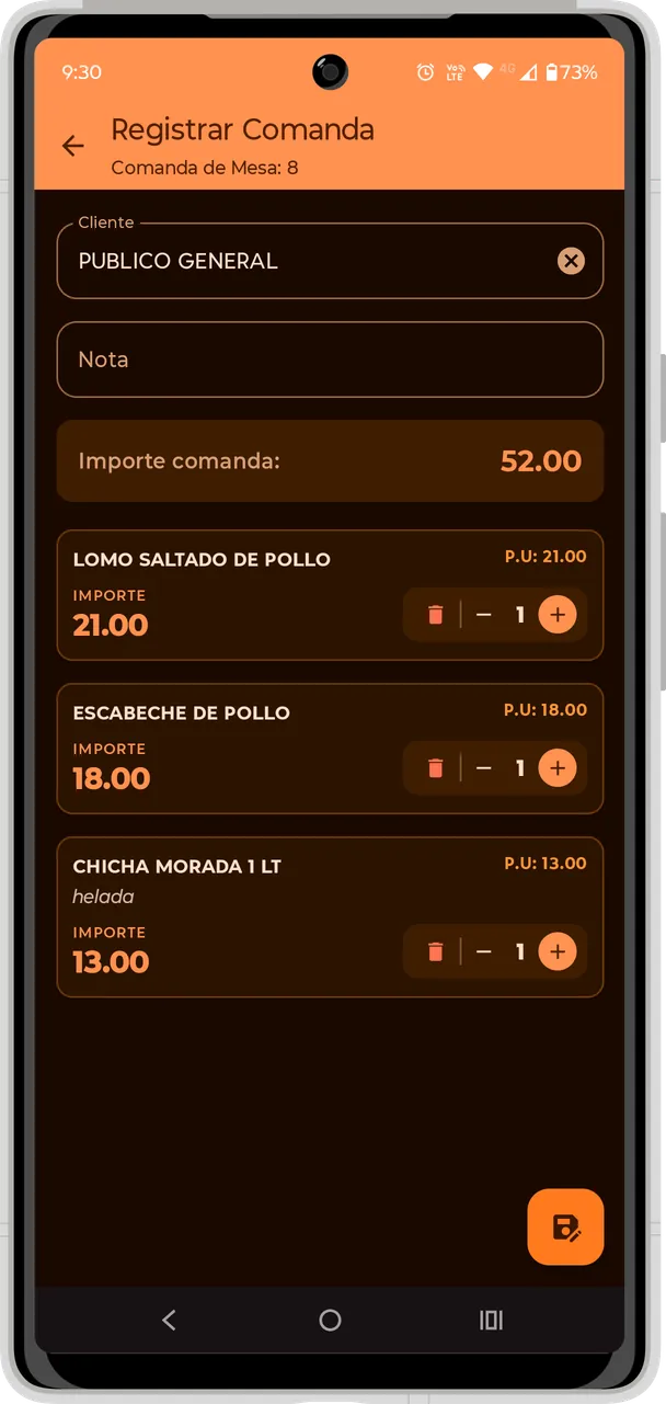 Confirmación de pedido